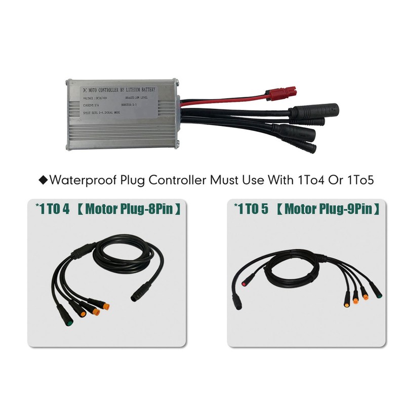 Electric Bike Motor Controller 17A Waterproof Brushless Square Wave Controller