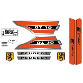 Sticker Kit for decorating your Peugeot GT 10 as at the time (Orange)