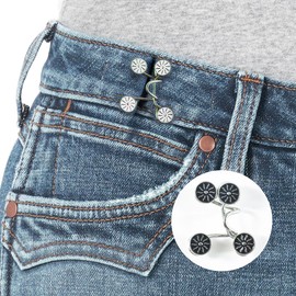 EAEDMY 60PCS Pants Waist Tightener for Jean, Adjustable Pants Button Tightener for Loose Jeans or Skirts, Pants Clips to Tighten Waist, Button Pins for Jeans, No Sewing Required (10set)