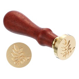 PATIKIL Leaf Wax Seal Stamp, Leaves Sealing Wax Stamp Classic Retro Removable Brass Head Wooden Handle for Envelope Invitation Cards, Brown