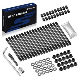 SPELAB 6.0L V8 Head Stud Replacement Kit for 2003-2007 Ford Powerstroke Diesel Cylinder with Studs and Nuts, Cylinder Head Stud Assembly Kit & Assembly Lubricant
