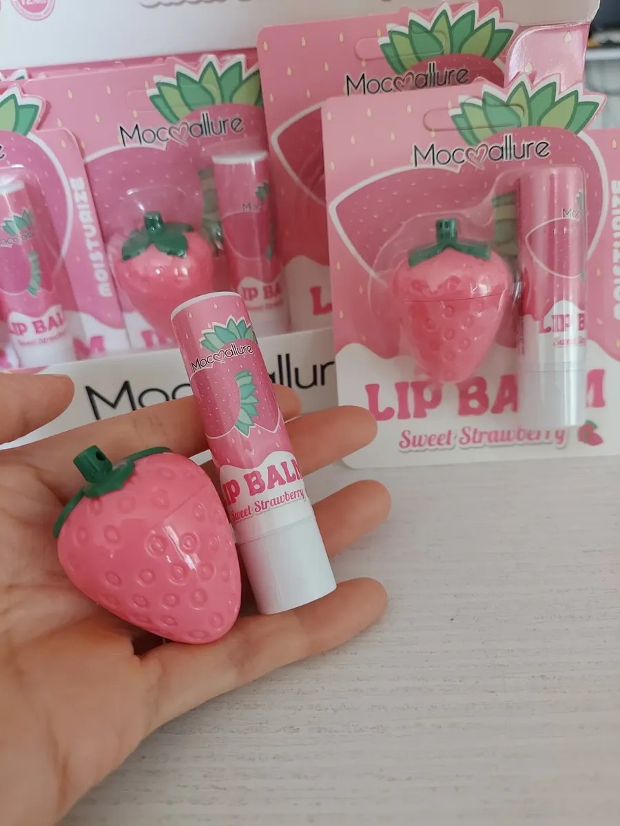 Balsamo Labio Fresa Kawai Mayoreo 5 Set Hidratacion Profunda