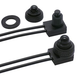 Taiss KP-107 12 V Switch Waterproof Self-Locking Push Button Switch On/Off SPST Mini Switch for Motorcycle, Car, RV Pack of 2