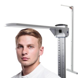 Helsevesen Wall Mounted Stadiometer Professional Aluminum Alloy Telescopic Height Rod, MR-230 Full Size 2” to 90” for Adults and Kids, Medical Office, Home, Gym Height Measuring Device