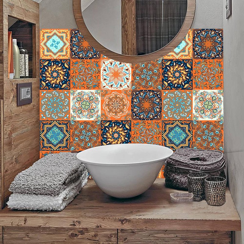 Cendray Pack of 20 Tile Stickers Wall Decoration for Bathroom