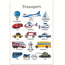Transport Learning Automobiles Classroom Poster - Early Learning Resource - Elementary School - Kindergarten - 12 x 18 Inch - Classroom Decor - Classroom Must Haves - Back To School Decor - CPS0256
