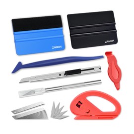 Zanch 9 Pieces Squeegee Set for Film Complete and Multifunctional Foiling Tool Set for Furniture, Car and Window Film