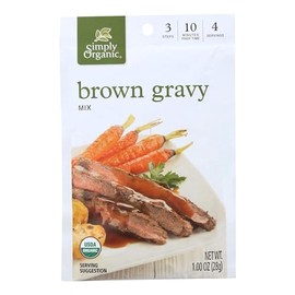 Simply Organic Vegetarian Brown Gravy, Seasoning Mix, Certified Organic, 1-Ounce Packets (Pack of 12) (Value Bulk Multi-pack)