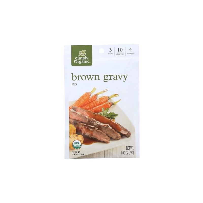 Simply Organic Vegetarian Brown Gravy, Seasoning Mix, Certified Organic, 1-Ounce