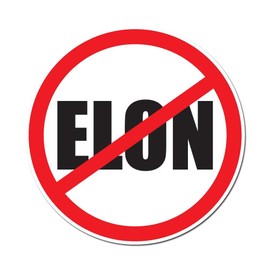 No Elon Protest 4 inch Full Color Indoor Outdoor Vinyl Decal