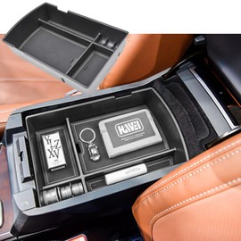 HGWEI Center Console Organizer Tray Compatible with Subaru Ascent 2019-2026 Insert Tray Storage Accessories Armrest Box Secondary Storage, ABS Material Interior Storage Box with Coin Holder, Black