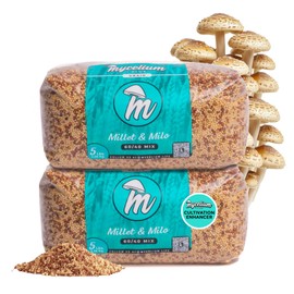 Millet & Milo Grain Spawn | 2-Pack (5 lb Each) | 60/40 Blend Cleaned Mushroom Substrate with Self-Healing Injection Ports | 10 lb Bulk Supply for High-Yield Cultivation