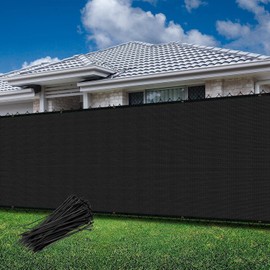 Goleray 8'x84' Fence Privacy Screen Outdoor Temporary Fence Panels Covering for Outside Mesh Fencing UV Blockage Windscreen Shade Net Cover for Backyard Patio Garden, Black