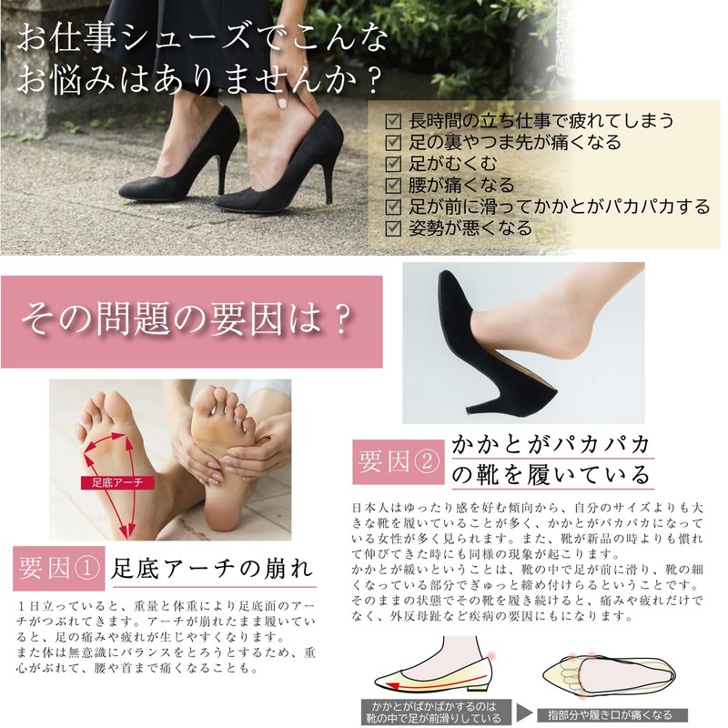 NIJISoRa [Beautiful Posture/Pilates Instructor] Insole, Women's, Pumps Insoles, Insoles, Standing