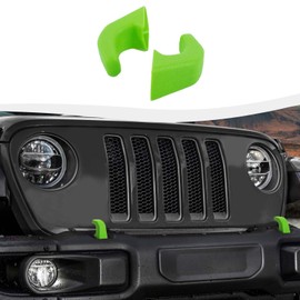 SQQP Bumper Tow Hook Covers 2Pcs Compatible with 2007-2018 Jeep Wrangler JK JKU/for 2018-2025 JL JLU & Jeep Gladiator JT Exterior Accessories(Green)