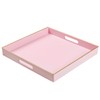 MAONAME Decorative Tray, Pink Serving Tray with Handles, Coffee Table