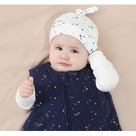 Owlivia Baby Organic Cotton 0.5 TOG Wearable Blanket-Light Sleeping Bag with 2-Way Zipper, Boys Girls Swaddle Transition Sleep Sack(0.5 TOG Starry Sky, 12-18 Months)