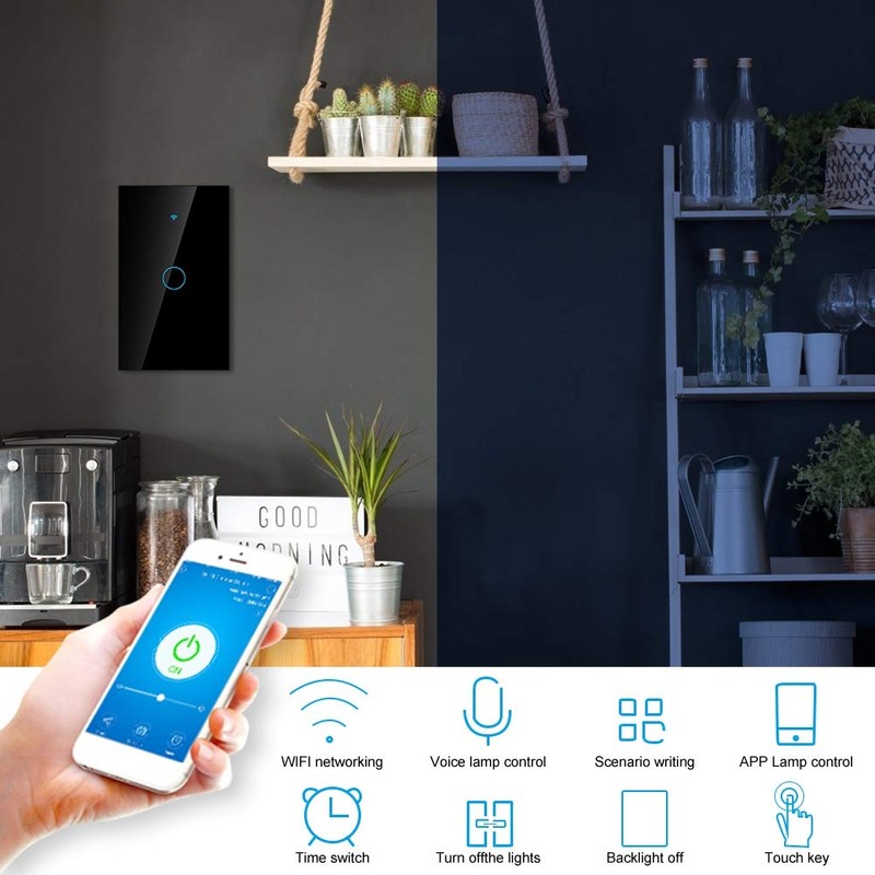 Sonew WiFi Interruptor de Pantalla táctil, Interruptor Remoto con Teclas