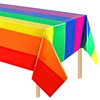Rainbow Table Cloth, Rainbow Plastic Tablecloth, Disposable Plastic Rectangular Table