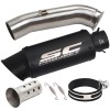 Unbranded Modified Exhaust Mid Pipe Black Muffler Slip for DUKE