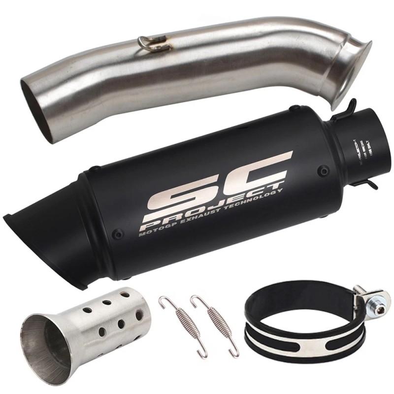 Unbranded Modified Exhaust Mid Pipe Black Muffler Slip for DUKE