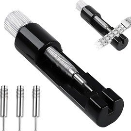 Metal Watch Link Removal Kit- Watch Repair Tool-Pin Remover Adjust-Replacement Pins for Watch Bracelet Sizing Watch Strap Adjustment and Repair with 3 Extra Pins-Split Pin (Black)