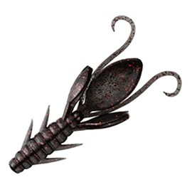 Daiwa Worm PU Paddle Hog Black Red Glitter 3"