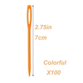 100 Pcs Plastic Sewing Needles, Big Eye Sewing Needles for Children, 7cm/2.7inch Hand Sewing Needles, Learning Needles, Yarn Needles Darning Needle Plastic Sewing Needles for Sewing Craft and Kids DIY