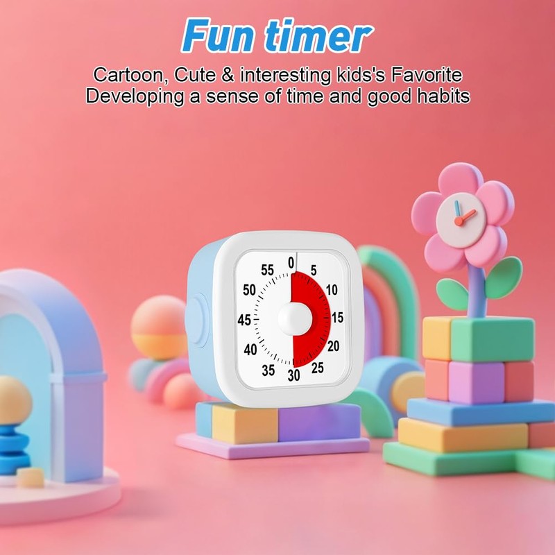 HOTUT 60 Minute Visual Timer for Kids,Visual Countdown Timer Clock