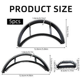 5 Pcs Bump It Hair Styling Accessories, Black Styling Coiler Set, Bump It Up Headband Clip for Beehive Hair Piece Volumizing Tool, Fluffy HairS Styly Inserts, No Pins or Clips Needed