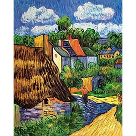 Houses in Auvers - Van Gogh - Paint by Number Kit - 16"x20" (40x50cm) - DIY Acrylic Painting Home Decor