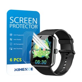MIHENCE Screen Protector Compatible for Blackview R50 Smartwatch, HD Full Coverage TPU Protective Film for R50 1.85 Inches Fitness Tracker (6PCS), transparent