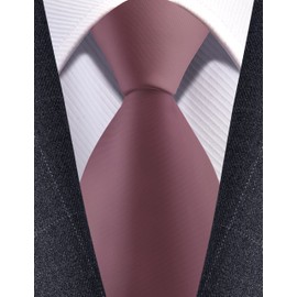Branduce 3.15"（8cm） Mens Solid Satin Tie Pure Color Necktie + Gift Box, Dusty Rose, general