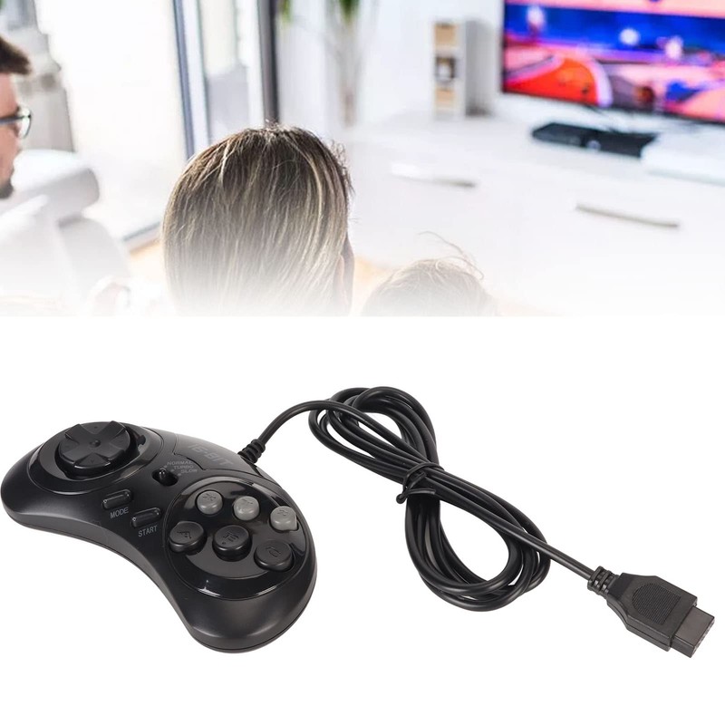 VBESTLIFE 16-Bit-Gamecontroller für Sega, 9-poliger 16-Bit-Handheld, Ergonomisches Klassisches Gamepad mit