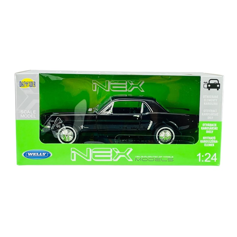 Welly Ford Mustang Coupe 1/2 Black 1964 1/24 Metal Model