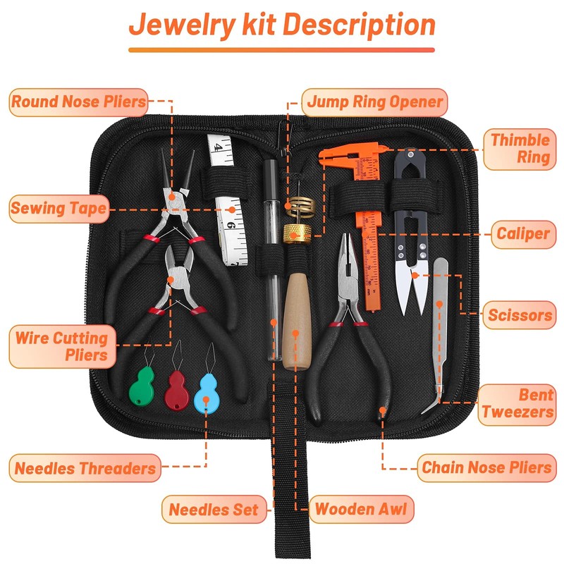 Audab Jewelry Wire Wrapping Jewelry Making Supplies Kit, Ring Sizer