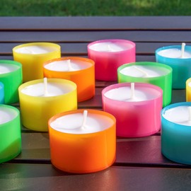 Stonebriar 96 Pack Multicolor Tea Lights, Colorful Tea Candles, Unscented, 6 to 7 Hour Long Burning