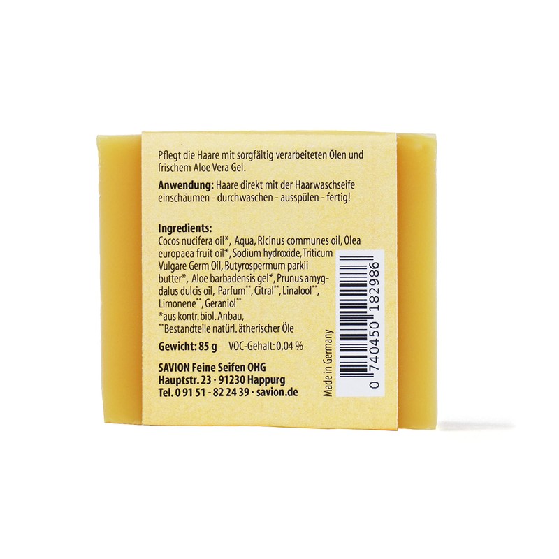 Savion 4+1 Organic Hair Soap Aloe Vera, Vegan, Handmade, Palm