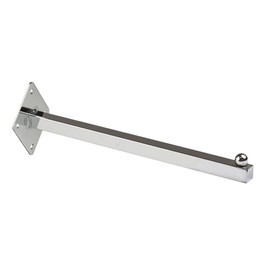 12" Wall Mount Straight Square Tube Faceout Hook, Heavy Duty Clothing Hanger, Chrome, 5 Pack