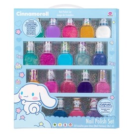 MAKEUPERIA Set de Esmaltes Infantiles de Kuromi a Base de Agua, 18 Piezas con Colores Brillantes, Esmalte Lavable y Desprendible, Caja de Regalo con  