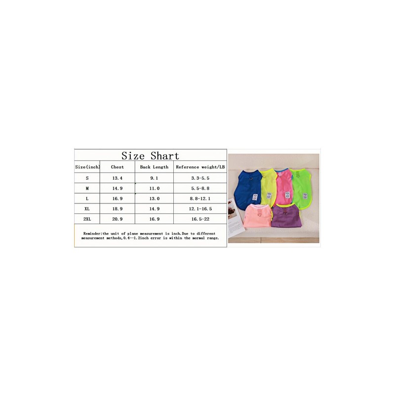 Tangpan - Paquete de 2 camisas para perros, suaves, transpirables,