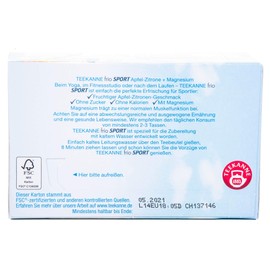 Teekanne Frio Sport Apple Lemon Magnesium Pack of 6 (6 x 18 Tea Bags) 6 x 45 g