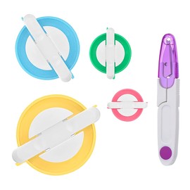 POFET Pom-pom Maker 4 Different Sizes Pompom Maker Fluff Ball Weaver Needle Craft DIY Wool Knitting Craft Knitting Wool Tool