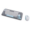 Wireless Keyboard and Mouse Combo 2.4G and Bluetooth Quiet Round