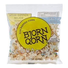 BjornQorn Mini Bag 15-Pack Cloudy (Salty) Popcorn - Vegan & Gluten-Free - Slow Roasted and Salted - (15 1oz bags)