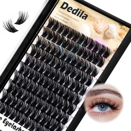 Dedila 120 Pcs Handmade D Curl Makeup Clusters Eye lashes Extensions Mixed 10-12-14-16mm/12-14-16mm/14-16-18mm D Curl Soft and Lightweight Individual false eyelashes Wide Stem (Mixed 14-16-18mm)