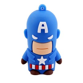 2.0 Captain America Super Hero 128GB USB External Hard Drive Flash Thumb Drive Storage Device Cute Novelty Memory Stick U Disk Cartoon