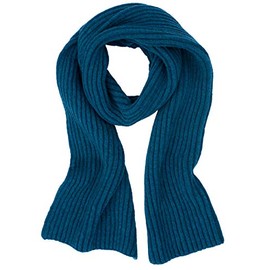 FosterNatur, Women's / Men's Scarf Thick Rib 100% Wool, petrol