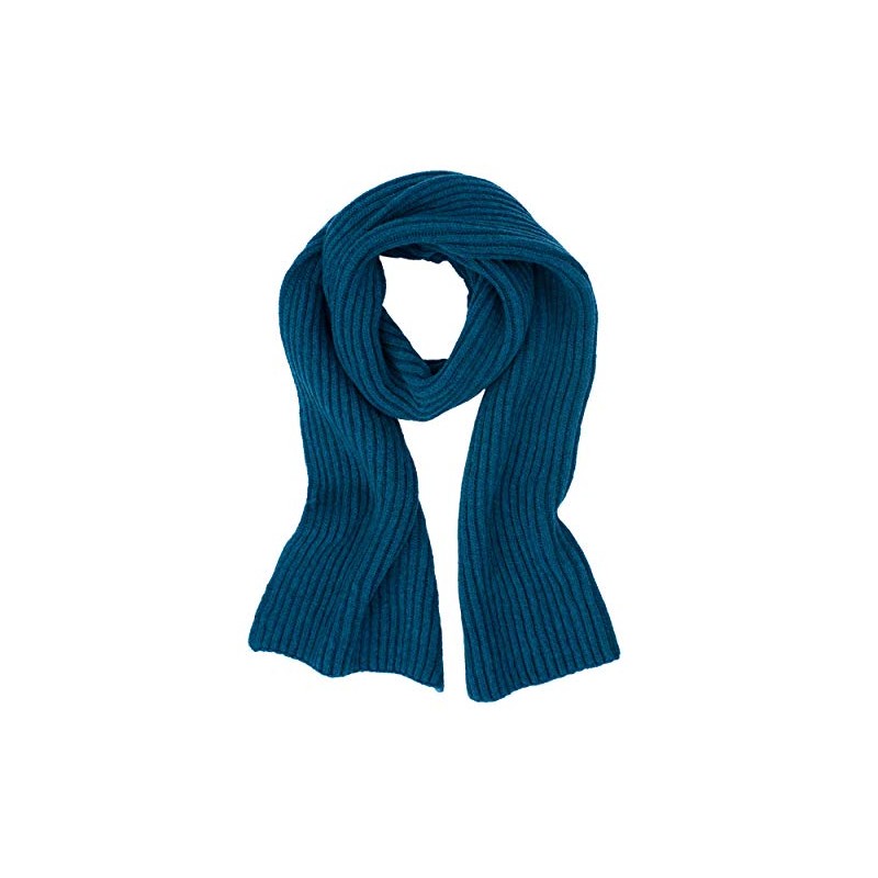 FosterNatur, Women's / Men's Scarf Thick Rib 100% Wool, petrol