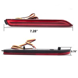 Xotic Tech 2pcs Rear Reflector LED Scanning Driving Brake Tail Light Sequential Turn Signal Fog Lamp Compatible with Toyota or Lexus, Red(OE Part Num # 81920-08010/81920-48012/81910-08010/81910-48012)